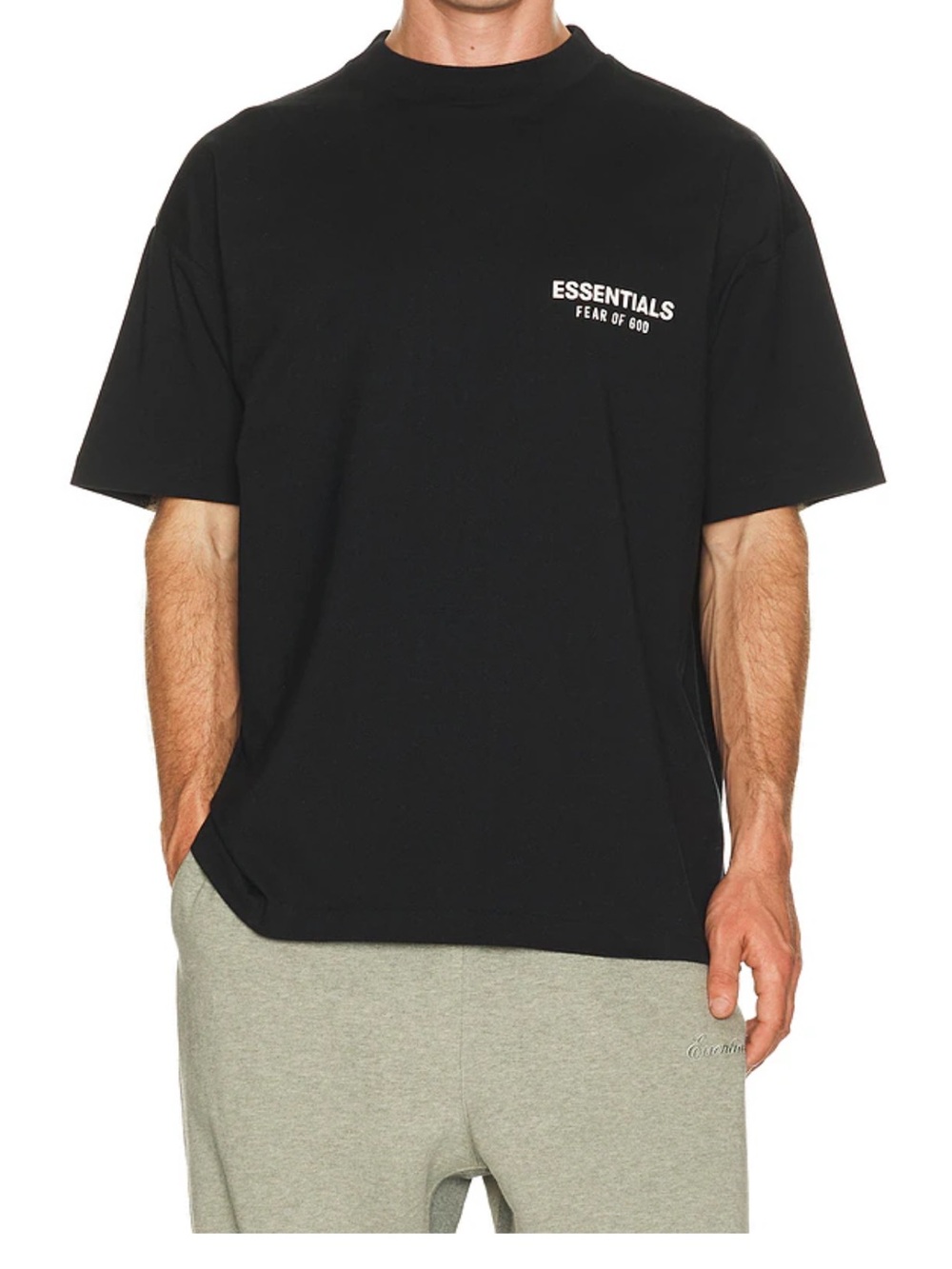Fear of God ESSENTIALS Black Short Sleeve Logo Tee